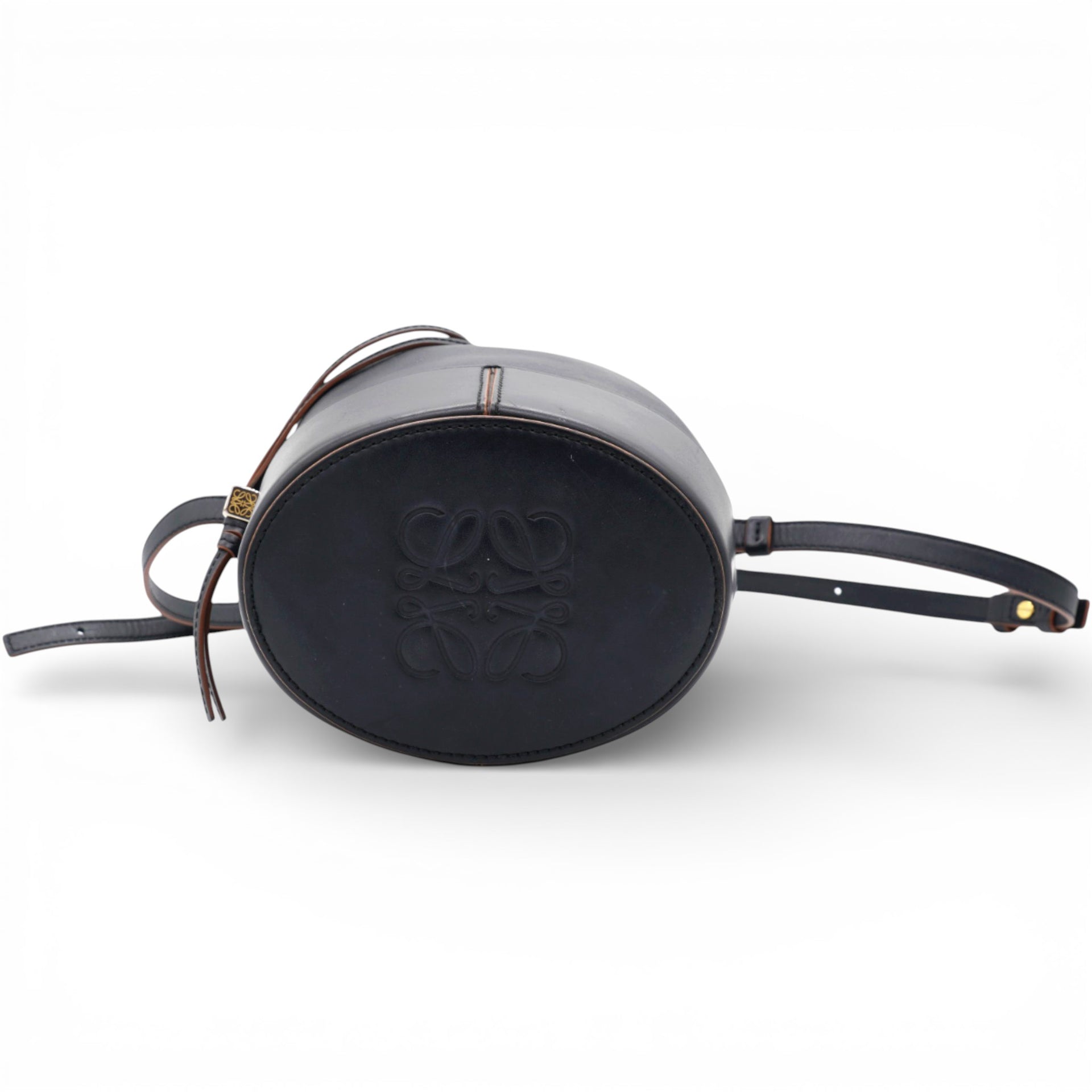 LOEWE Anagram Balloon Leather Shoulder Bag Black