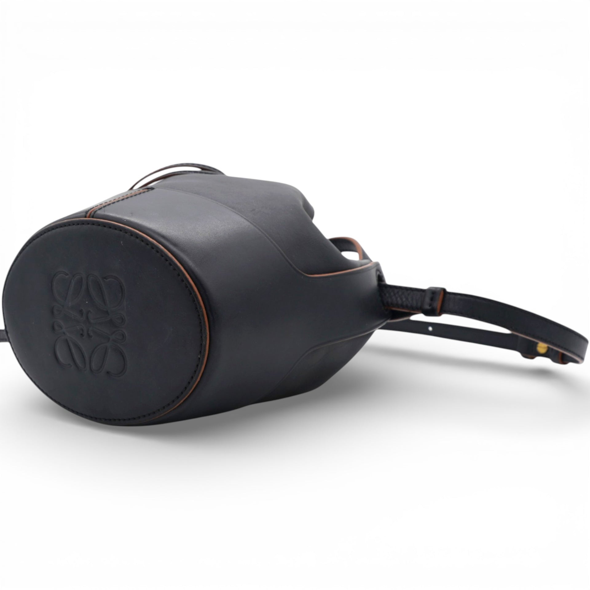 LOEWE Anagram Balloon Leather Shoulder Bag Black