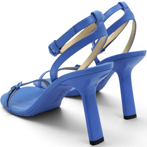LOEWE Blue Leather Heeled Sandals Size38 