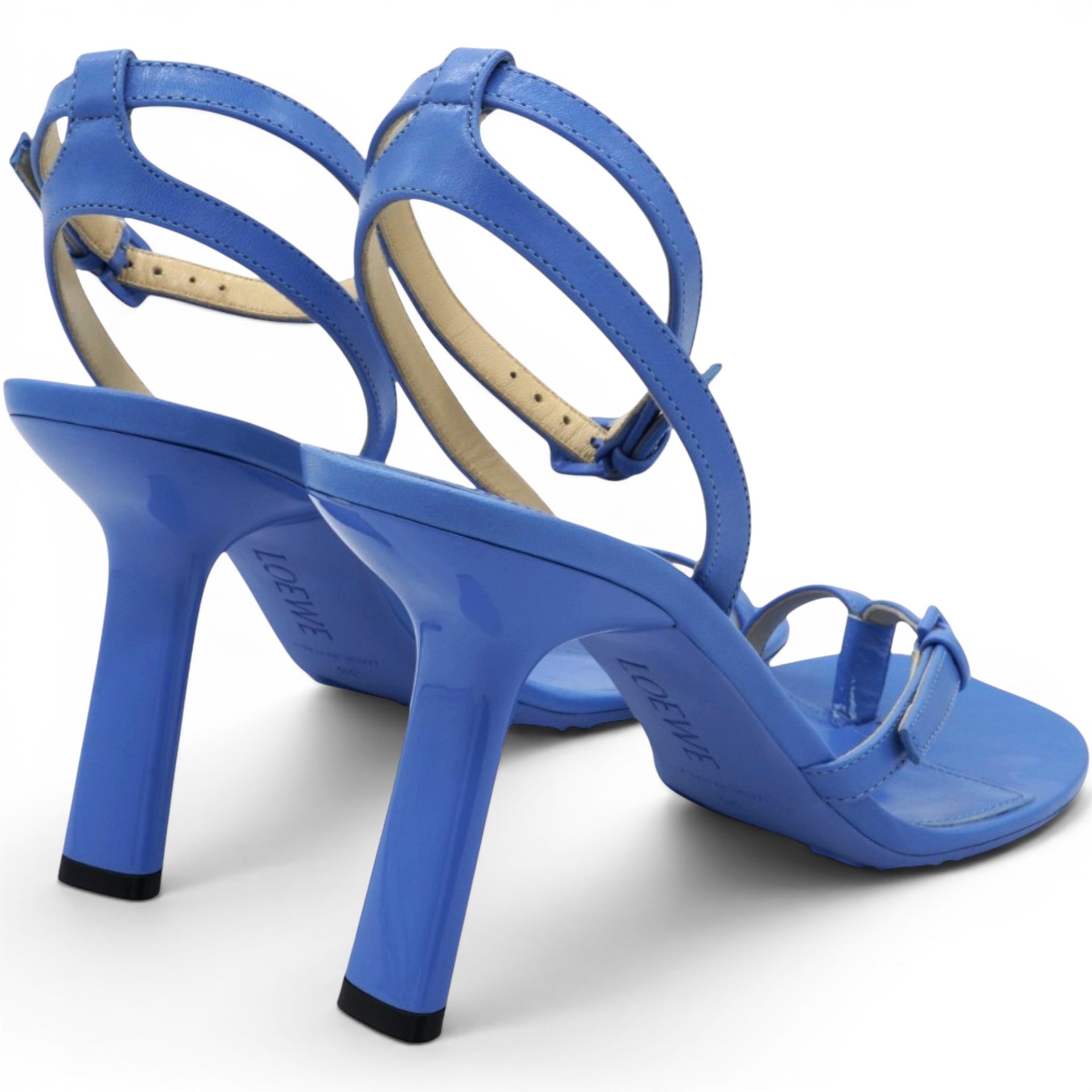 LOEWE Blue Leather Heeled Sandals Size38 
