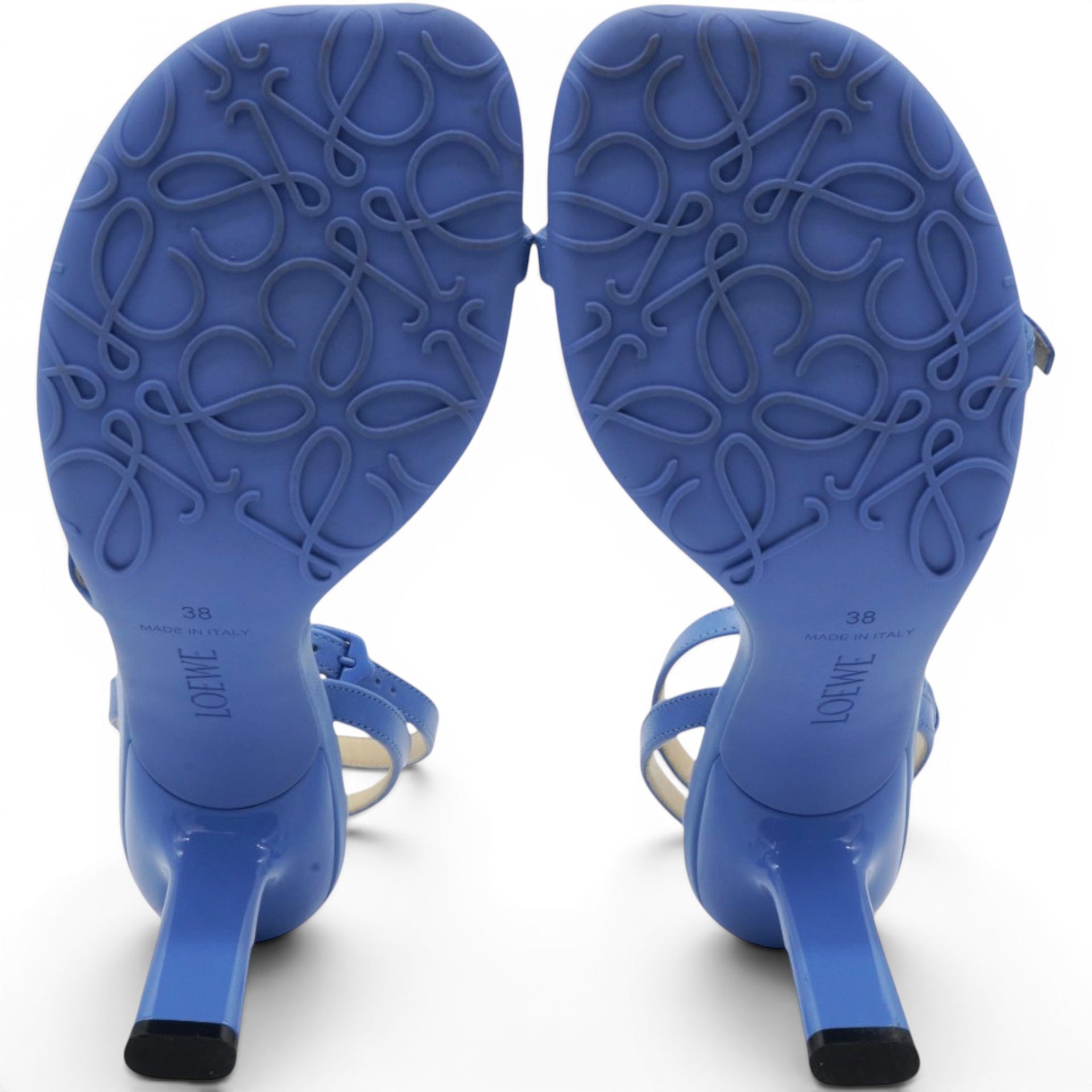 LOEWE Blue Leather Heeled Sandals Size38 