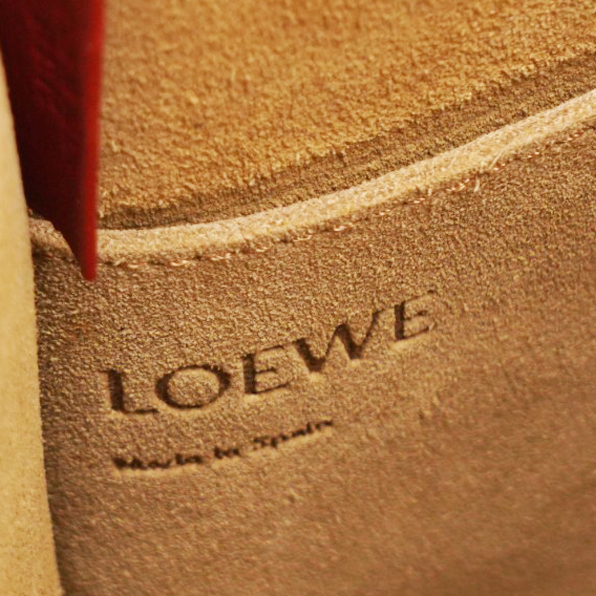 LOEWE Gate Leather Bucket Bag Red