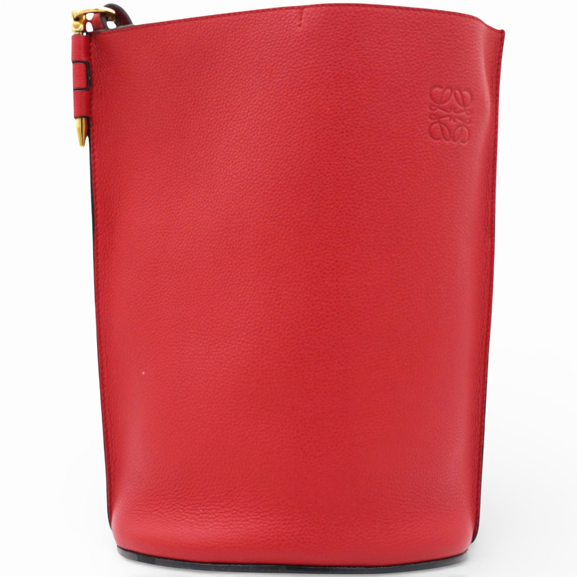 LOEWE Gate Leather Bucket Bag Red