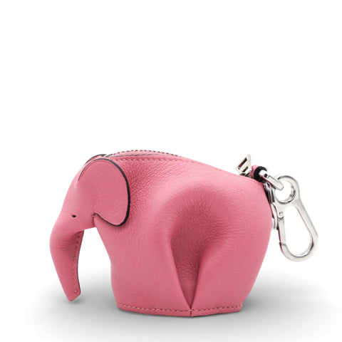 LOEWE Leather Elephant Coin Charm Pink