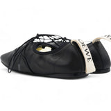 LOEWE Logo-Tab Laced Ballet Flats Size 36 