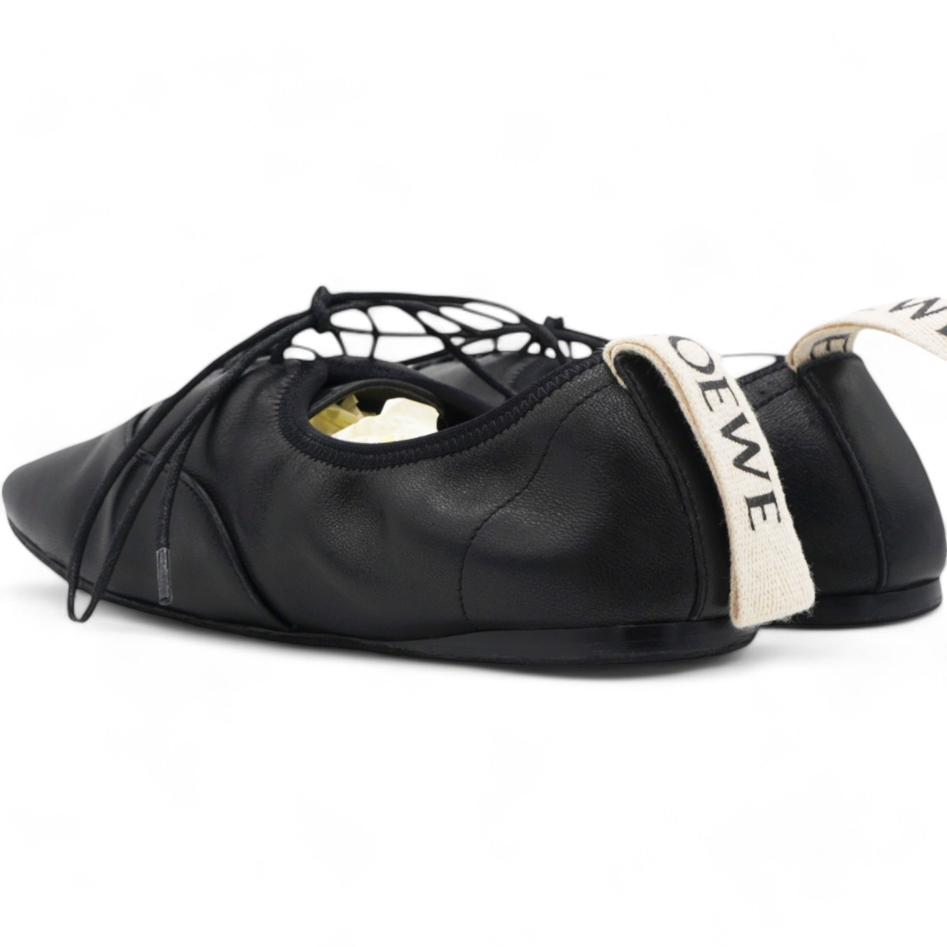 LOEWE Logo-Tab Laced Ballet Flats Size 36 