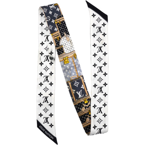 LOUIS VUITTON Bandeau BB Let's Go Scarf Black White