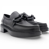 LOUIS VUITTON Calfskin Oversized Chain Academy Loafers Black Size38