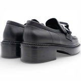 LOUIS VUITTON Calfskin Oversized Chain Academy Loafers Black Size38