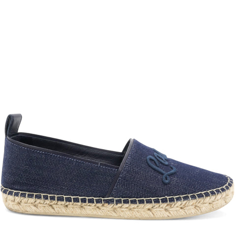 LOUIS VUITTON Canvas Waterfall Espadrille Flats Marine Size36 