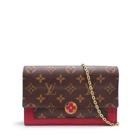 LOUIS VUITTON Flore Monogram Chain Wallet 