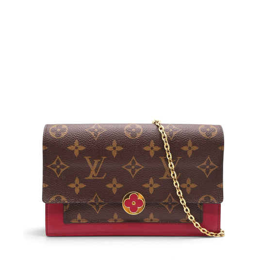 LOUIS VUITTON Flore Monogram Chain Wallet 