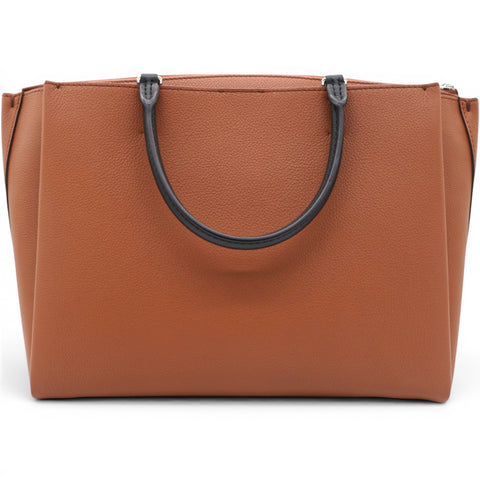 LOUIS VUITTON Lockmeto Brown Caramel Black and White Leather Tassel Tote Bag 