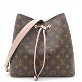 LOUIS VUITTON Monogram Neonoe MM Rose Poudre Brown 
