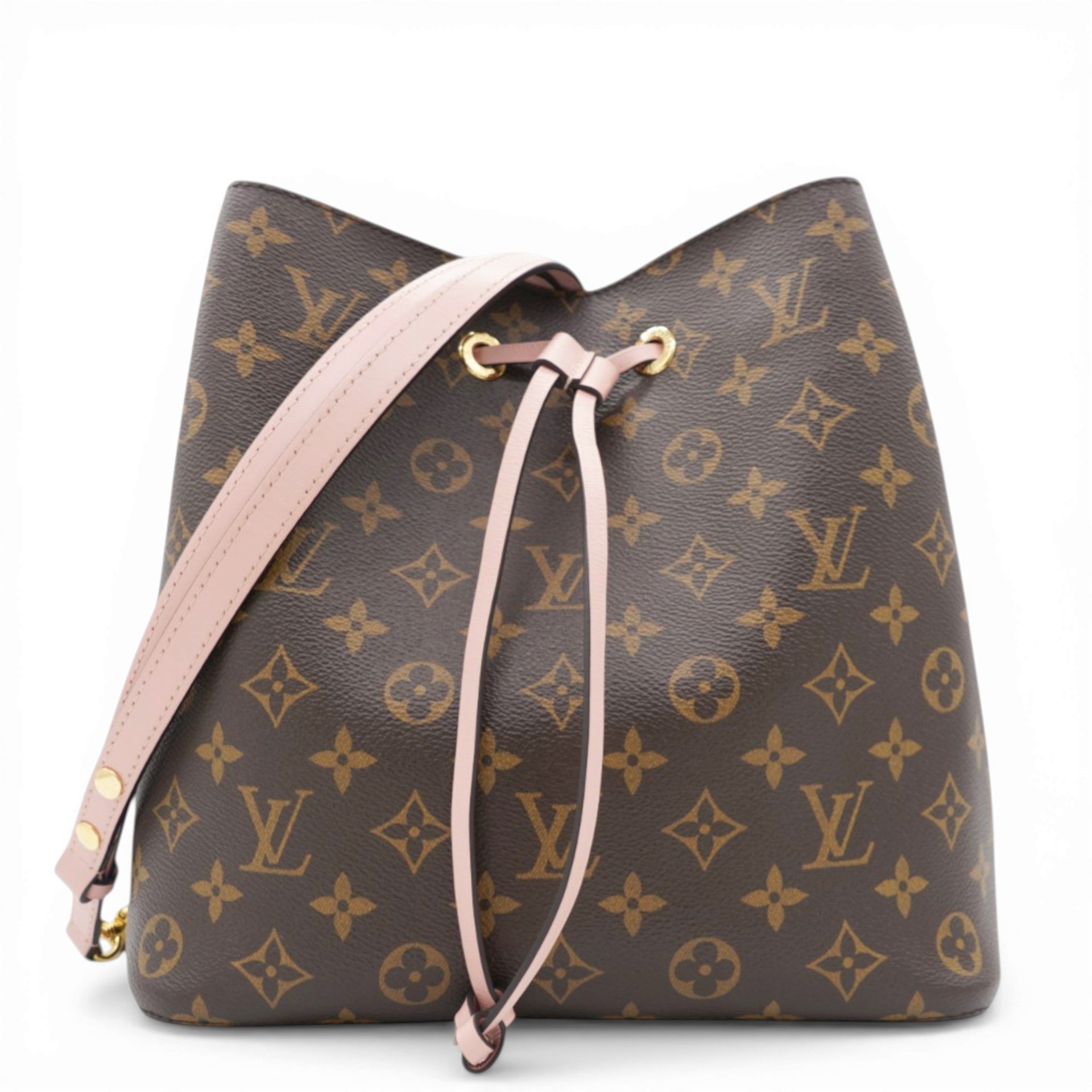 LOUIS VUITTON Monogram Neonoe MM Rose Poudre Brown 