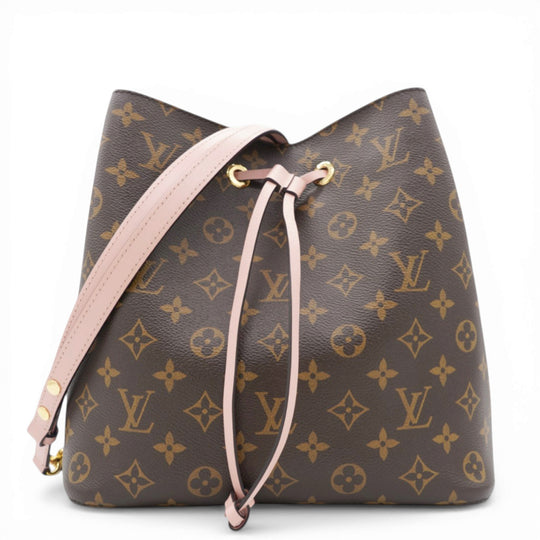 LOUIS VUITTON Monogram Neonoe MM Rose Poudre Brown 