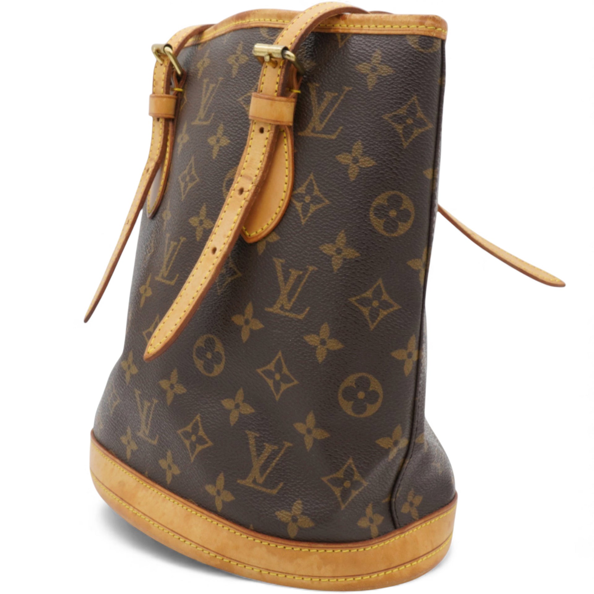 LOUIS VUITTON Monogram Petit Bucket Brown