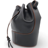 Loewe Anagram Balloon Leather Shoulder Bag Black