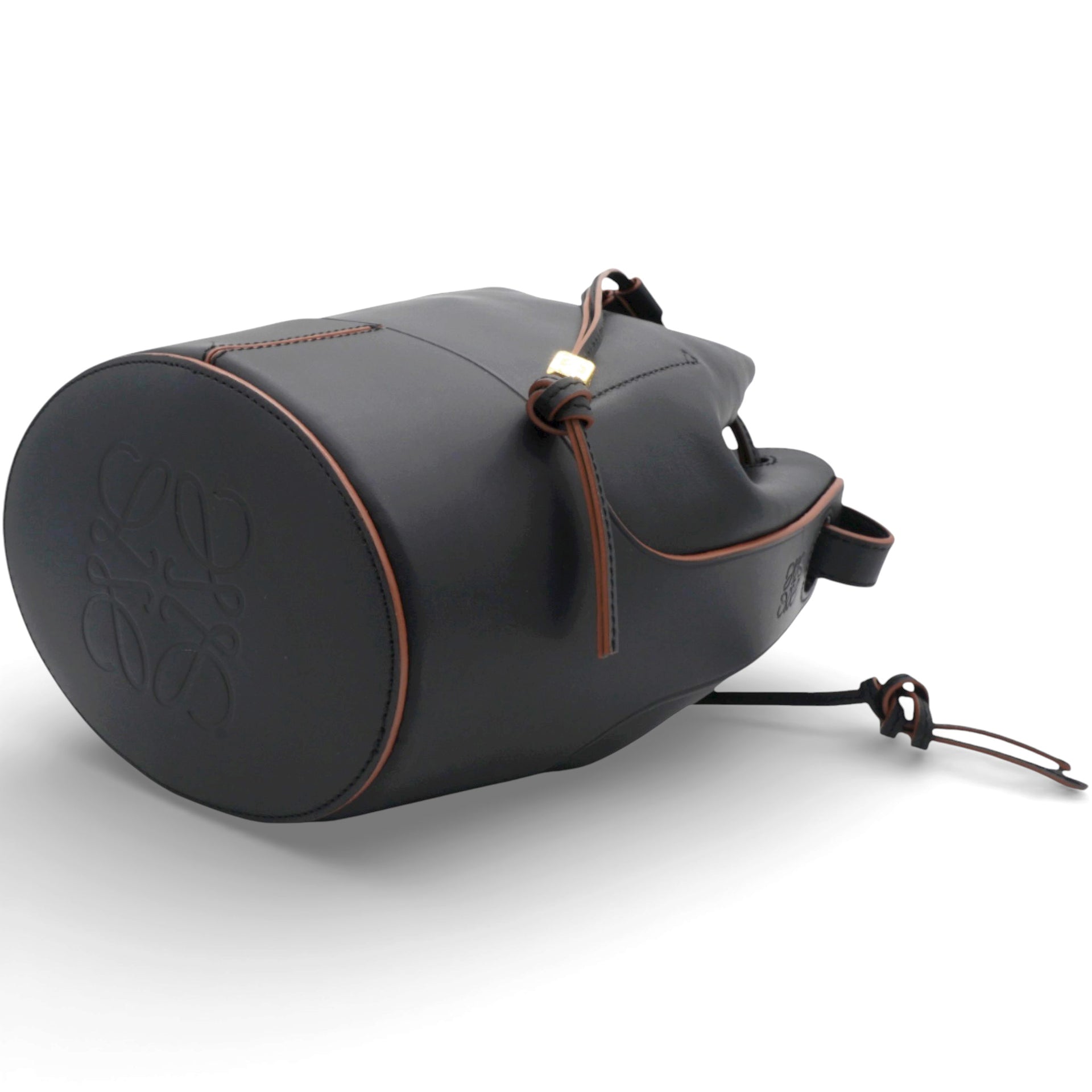 Loewe Anagram Balloon Leather Shoulder Bag Black