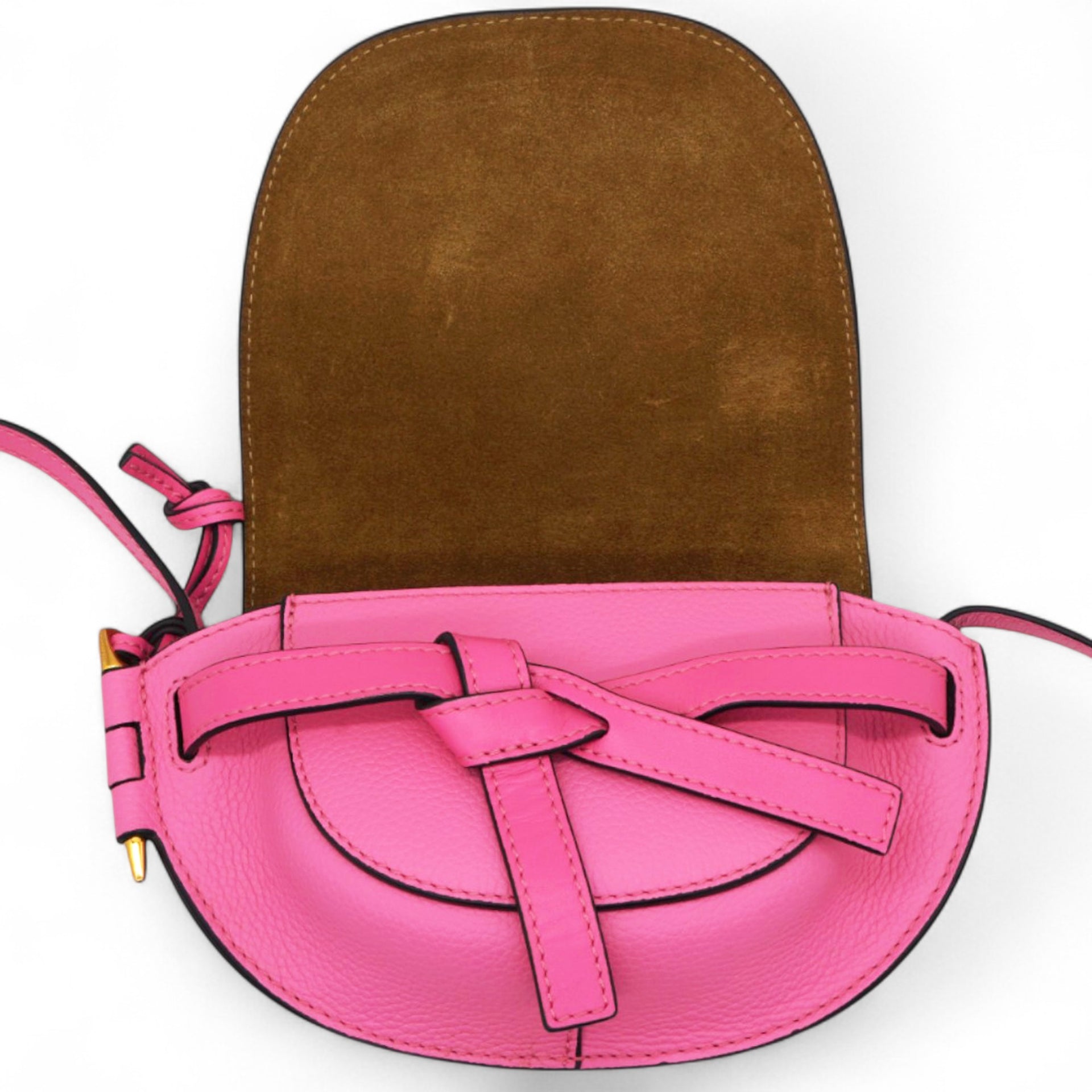 Loewe Grained Mini Gate Crossbody Bag Pink 