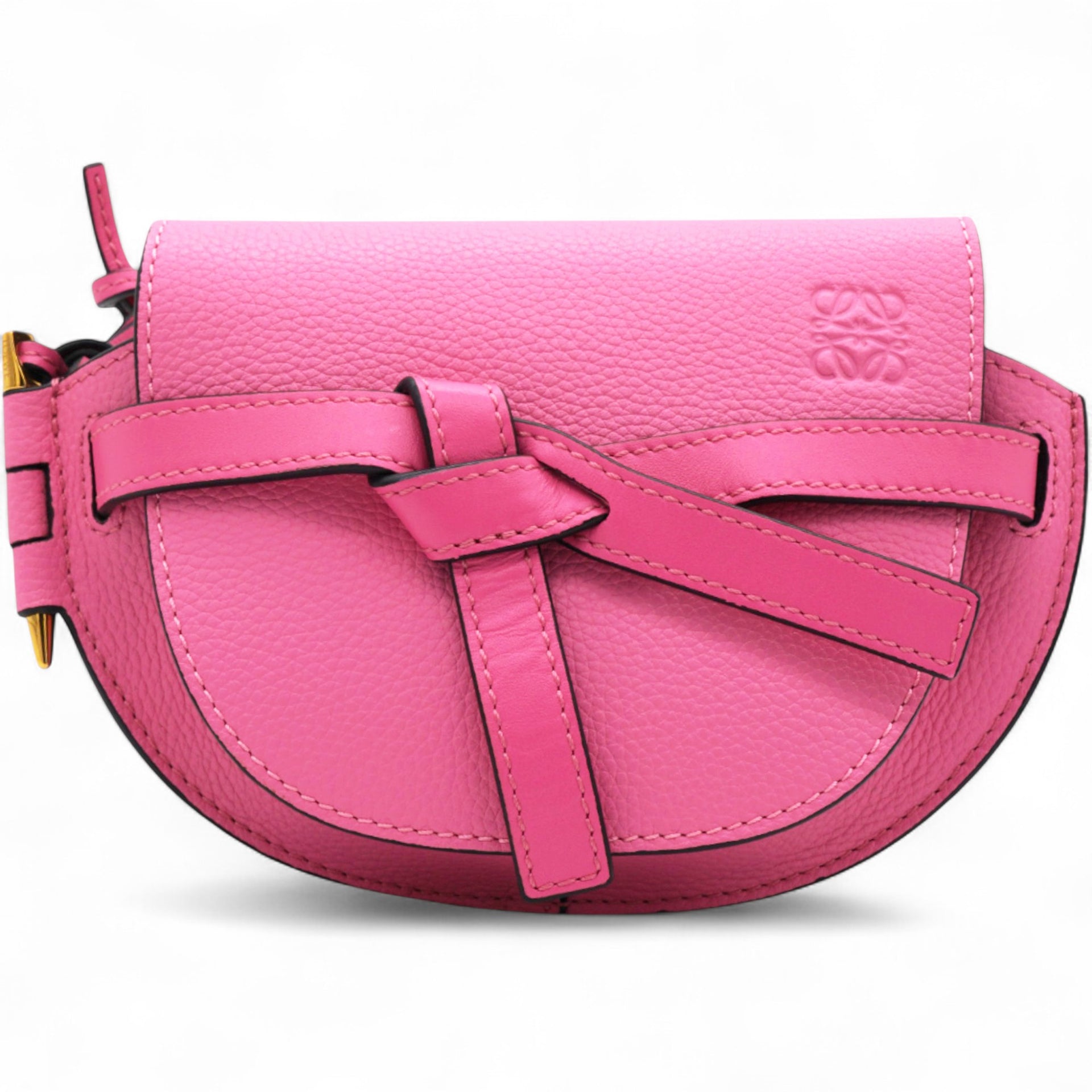 Loewe Grained Mini Gate Crossbody Bag Pink 