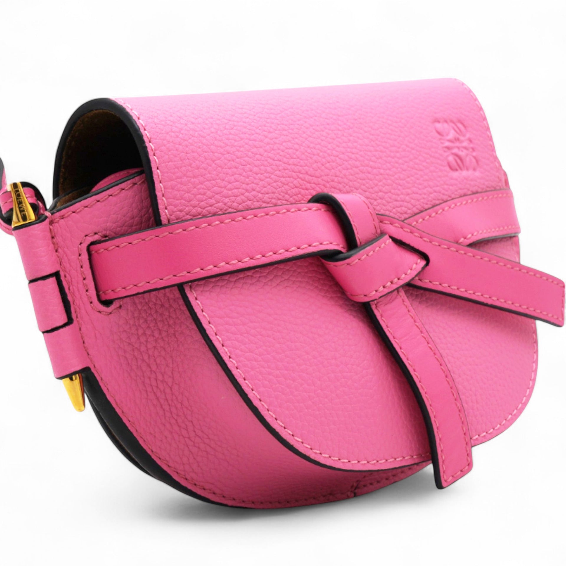Loewe Grained Mini Gate Crossbody Bag Pink 