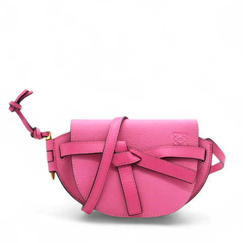 Loewe Grained Mini Gate Crossbody Bag Pink 