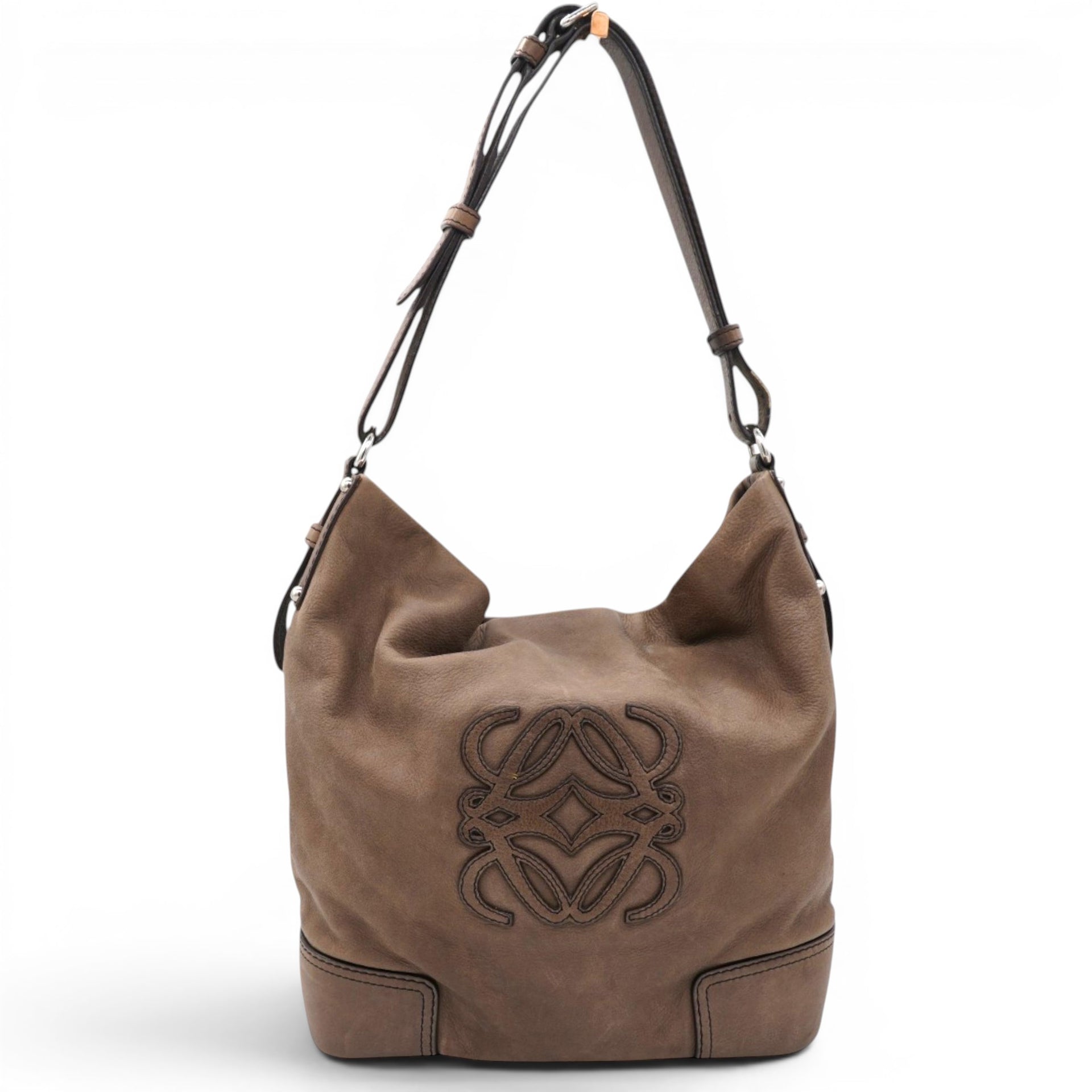 Loewe Handbag In Brown Suede 