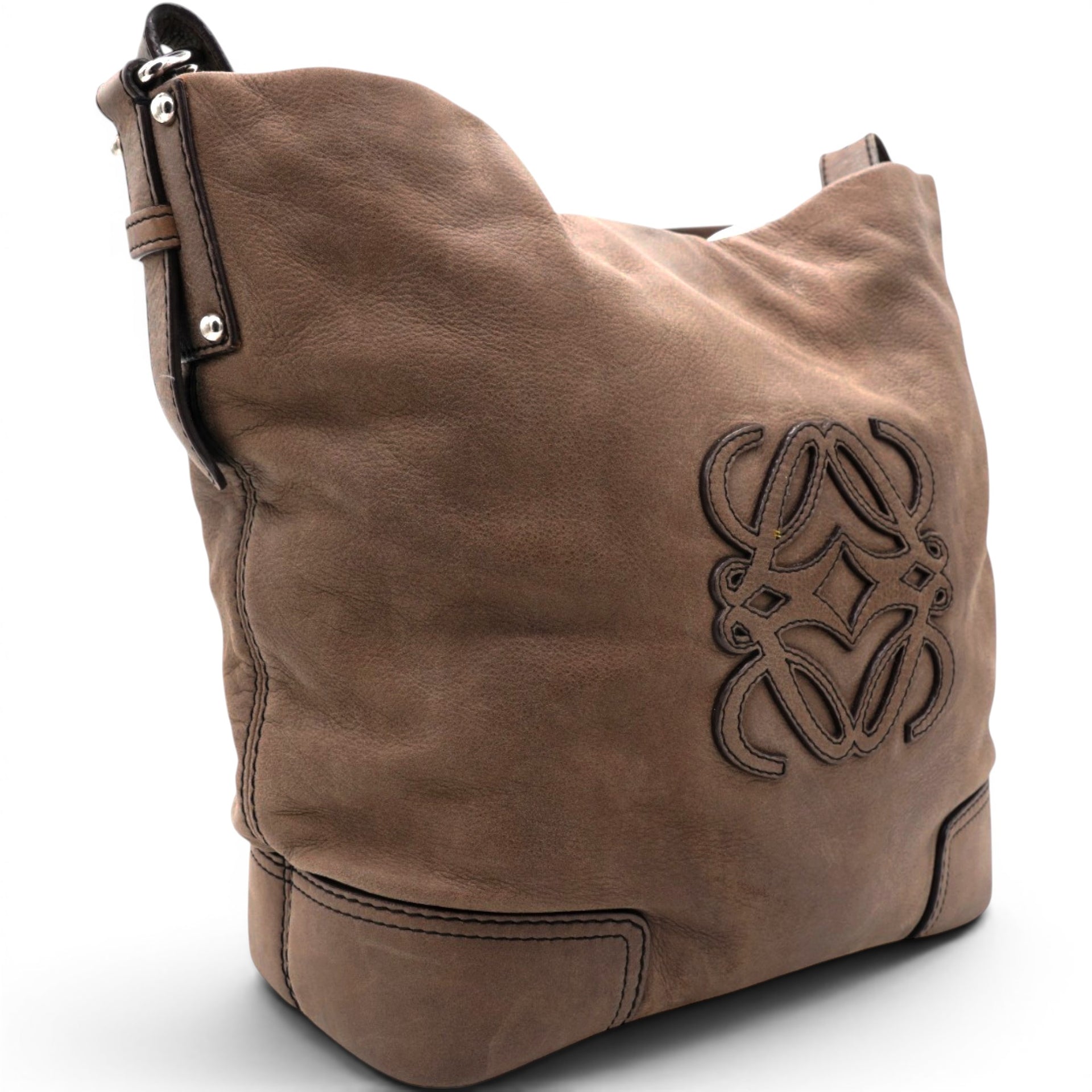 Loewe Handbag In Brown Suede 