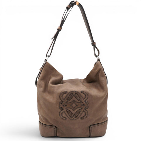 Loewe Handbag In Brown Suede 