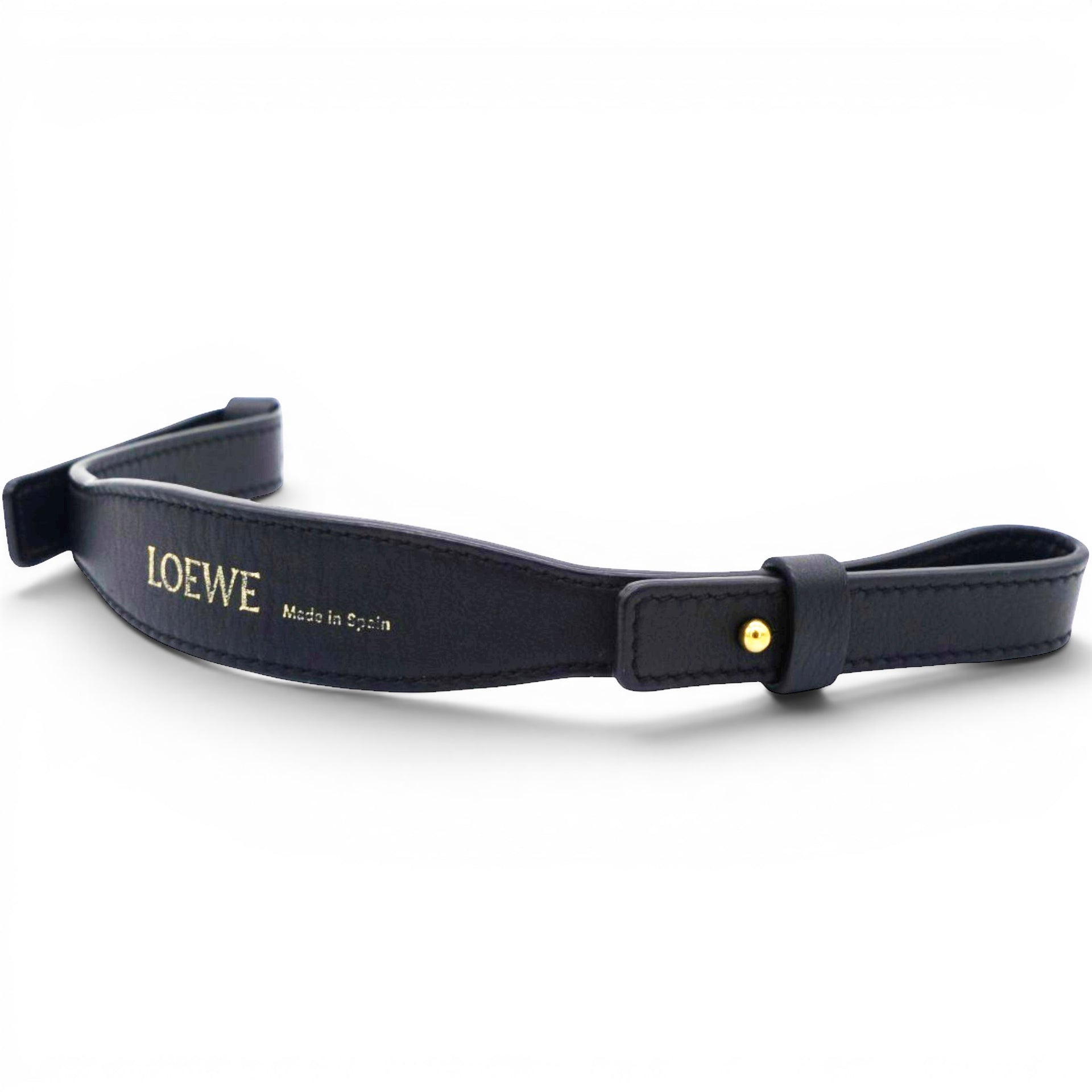 Loewe Leather Branded Short Strap Black 