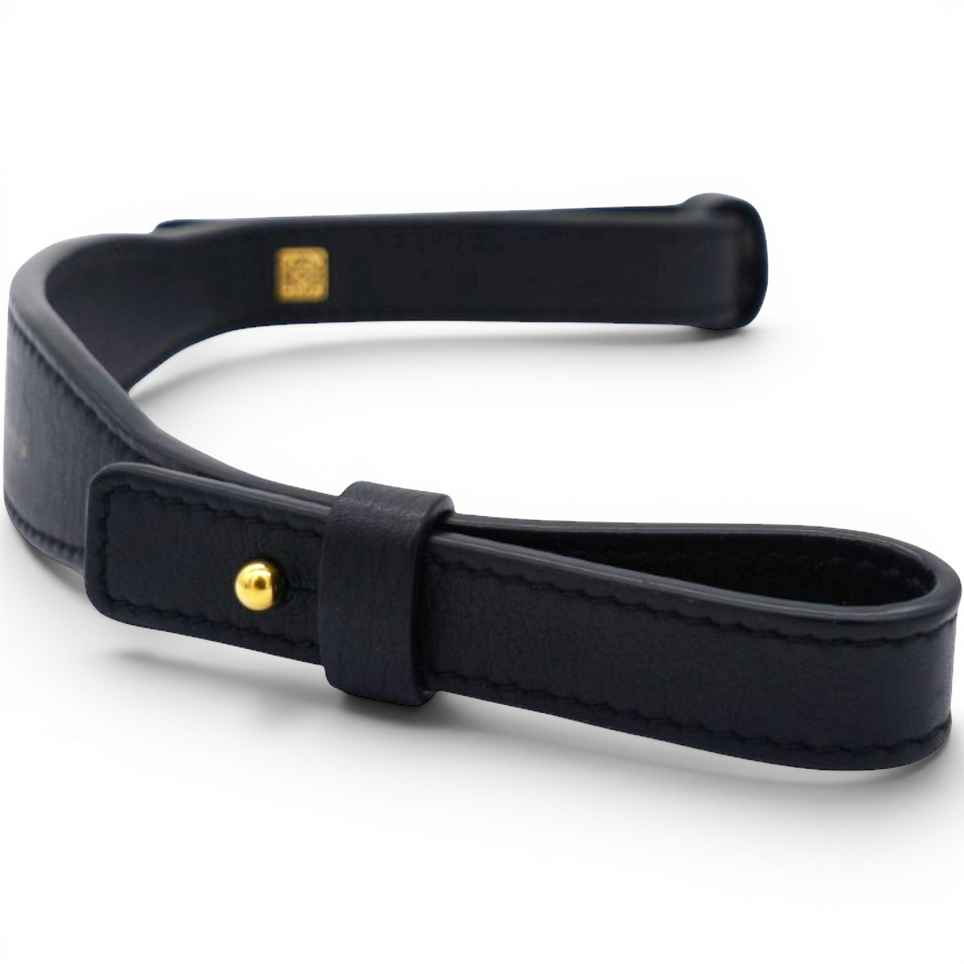 Loewe Leather Branded Short Strap Black 