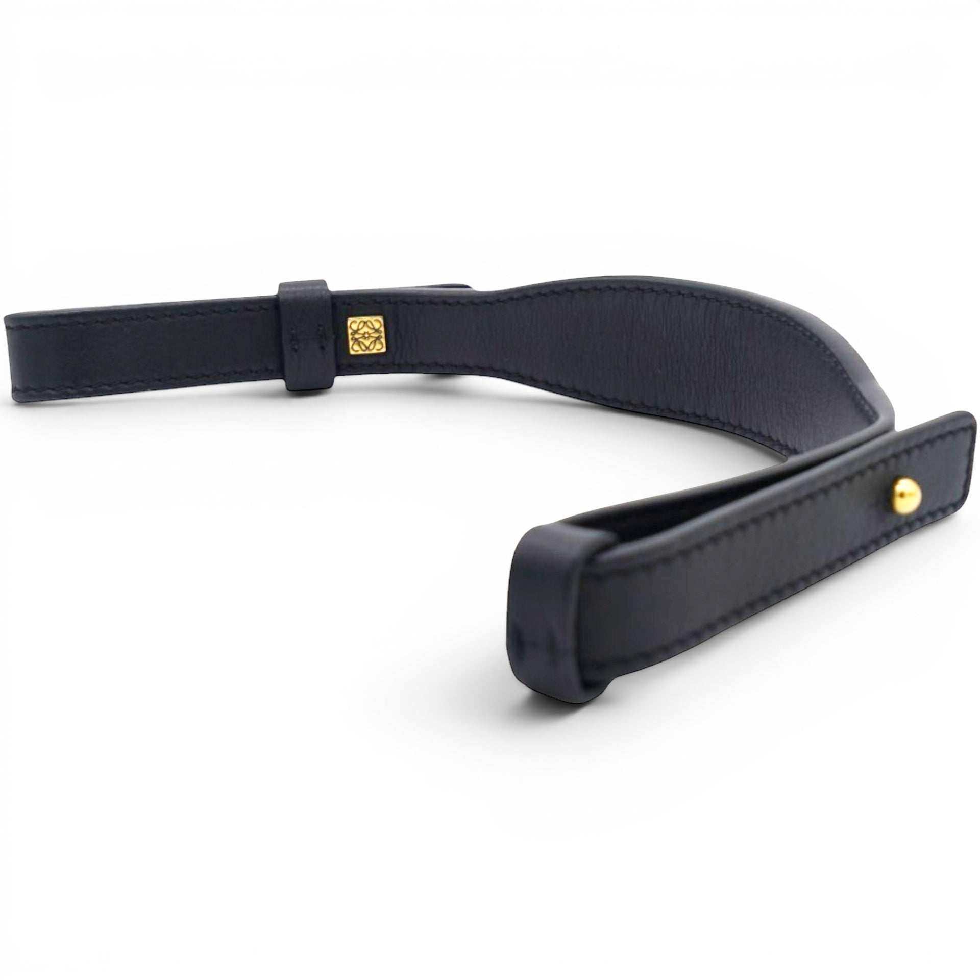 Loewe Leather Branded Short Strap Black 