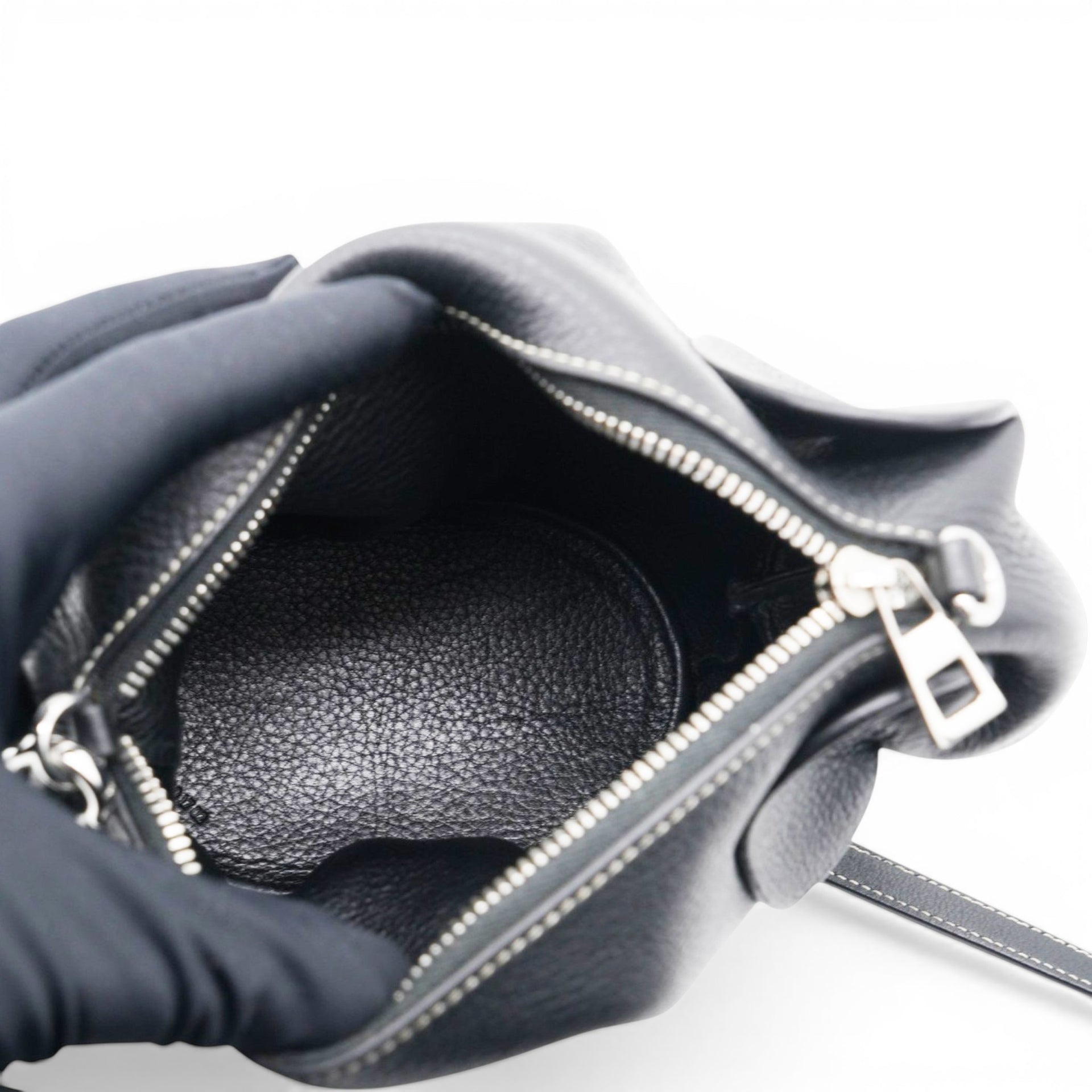 Loewe Leather Elephant Crossbody Bag Black 