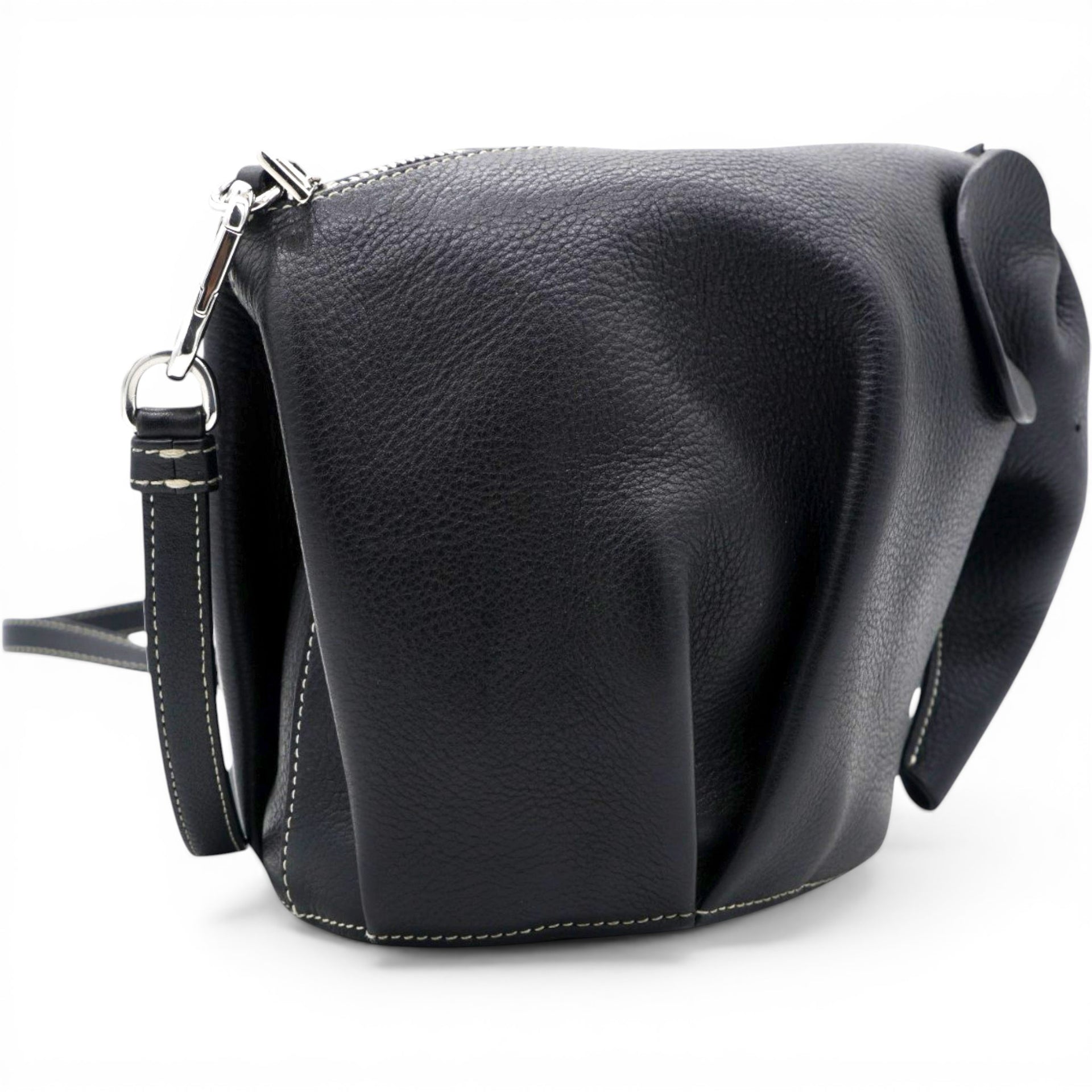 Loewe Leather Elephant Crossbody Bag Black 