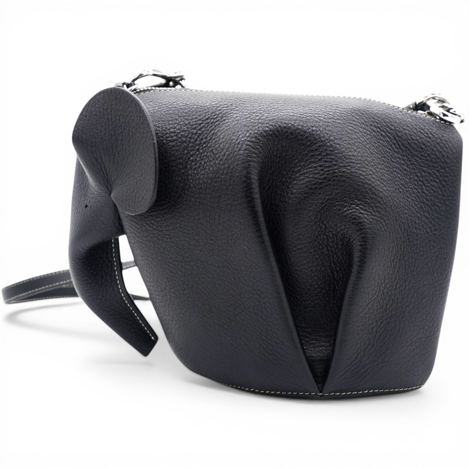Loewe Leather Elephant Crossbody Bag Black 