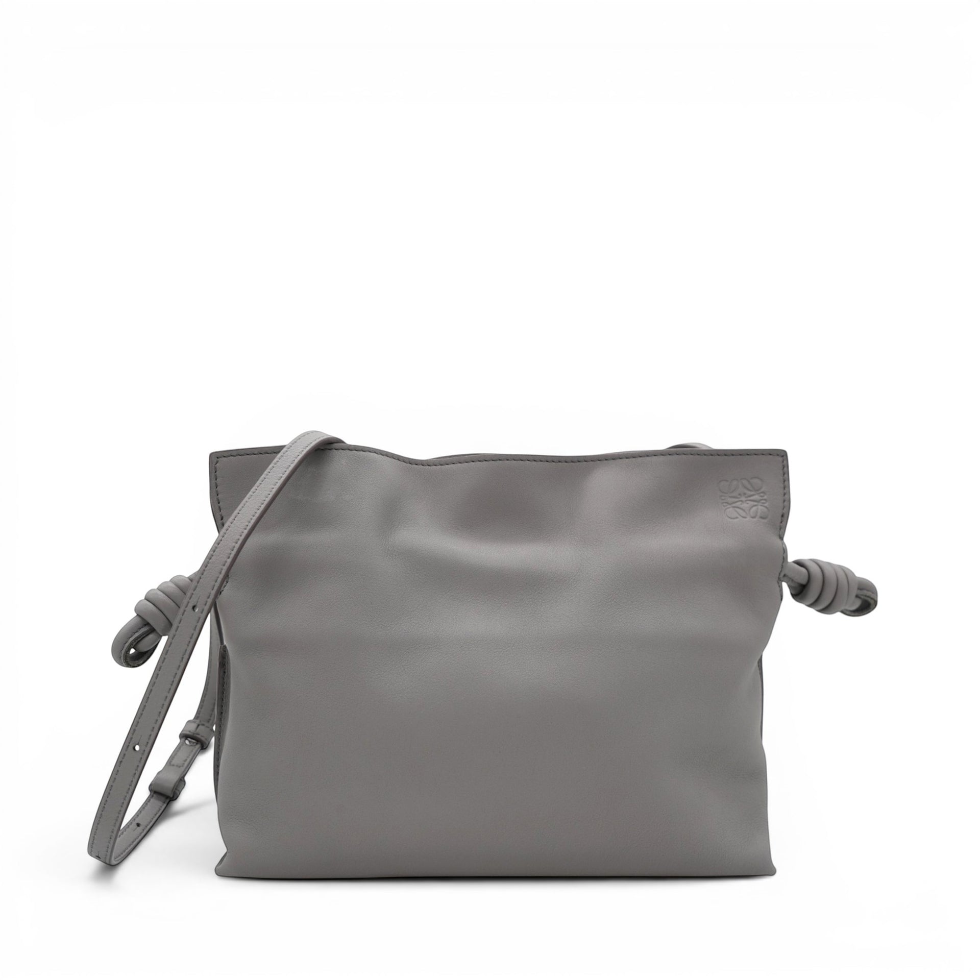 Loewe Mini Flamenco Knot Clutch Pearl Grey 