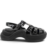 Louis Vuitton Black Patent Leather SS Open Toe Casual Sandals Size39 