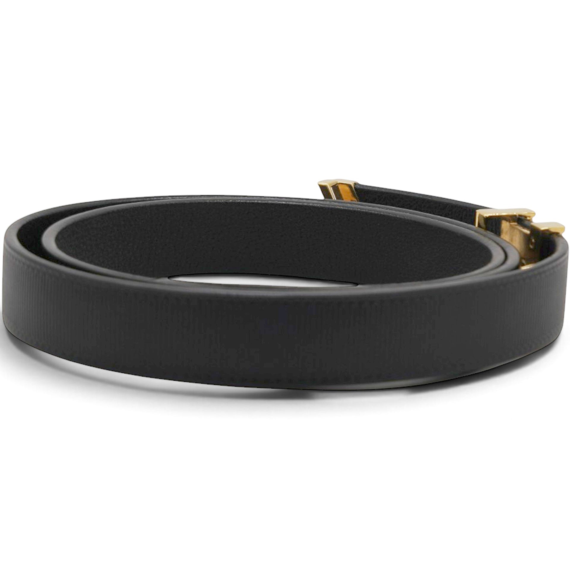 Louis Vuitton Calfskin Embossed 20MM LV Initiales Belt 75 30 Black 