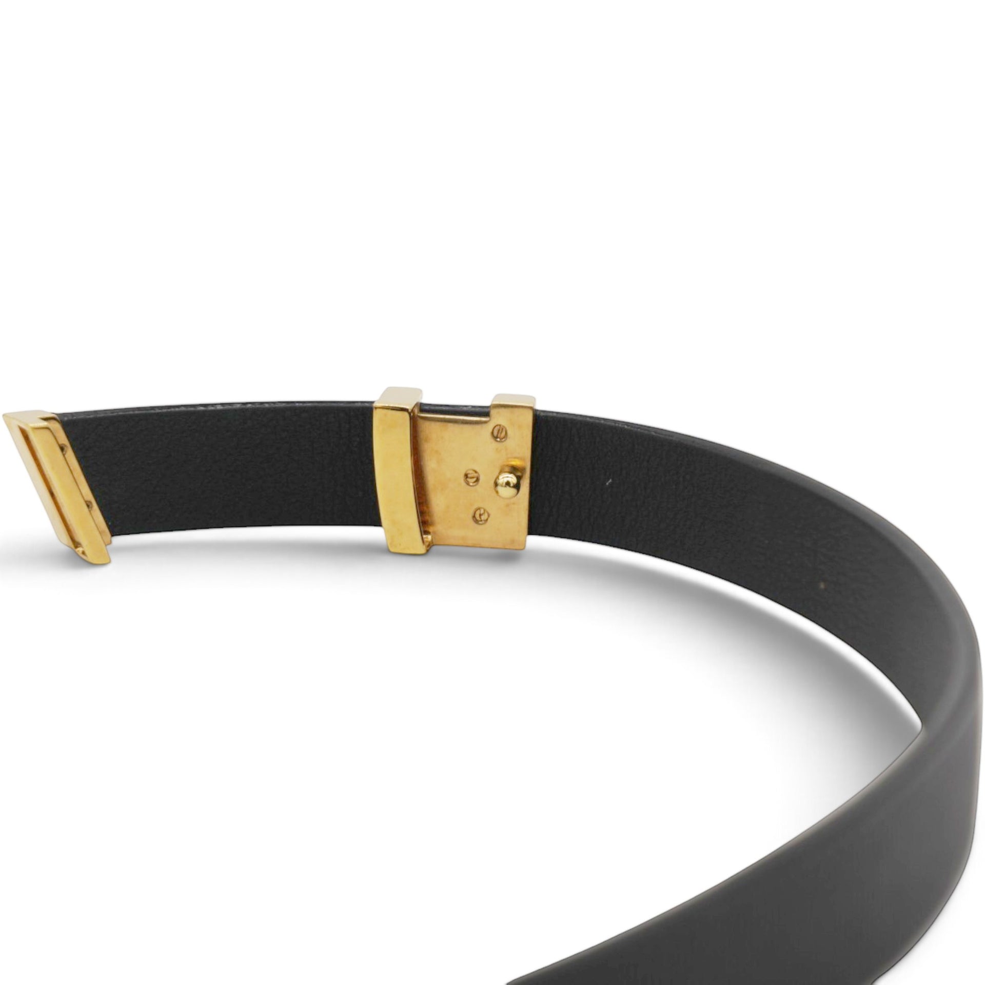 Louis Vuitton Calfskin Embossed 20MM LV Initiales Belt 75 30 Black 