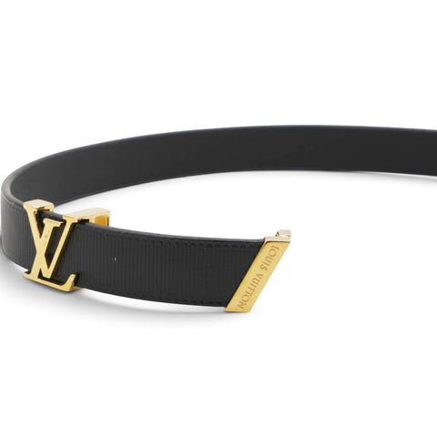 Louis Vuitton Calfskin Embossed 20MM LV Initiales Belt 75 30 Black 