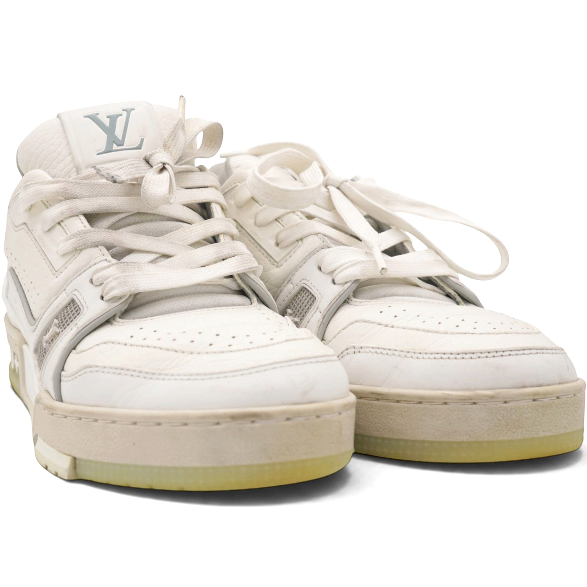 Louis Vuitton Calfskin Mens LV Trainer Sneakers White Size3/36 