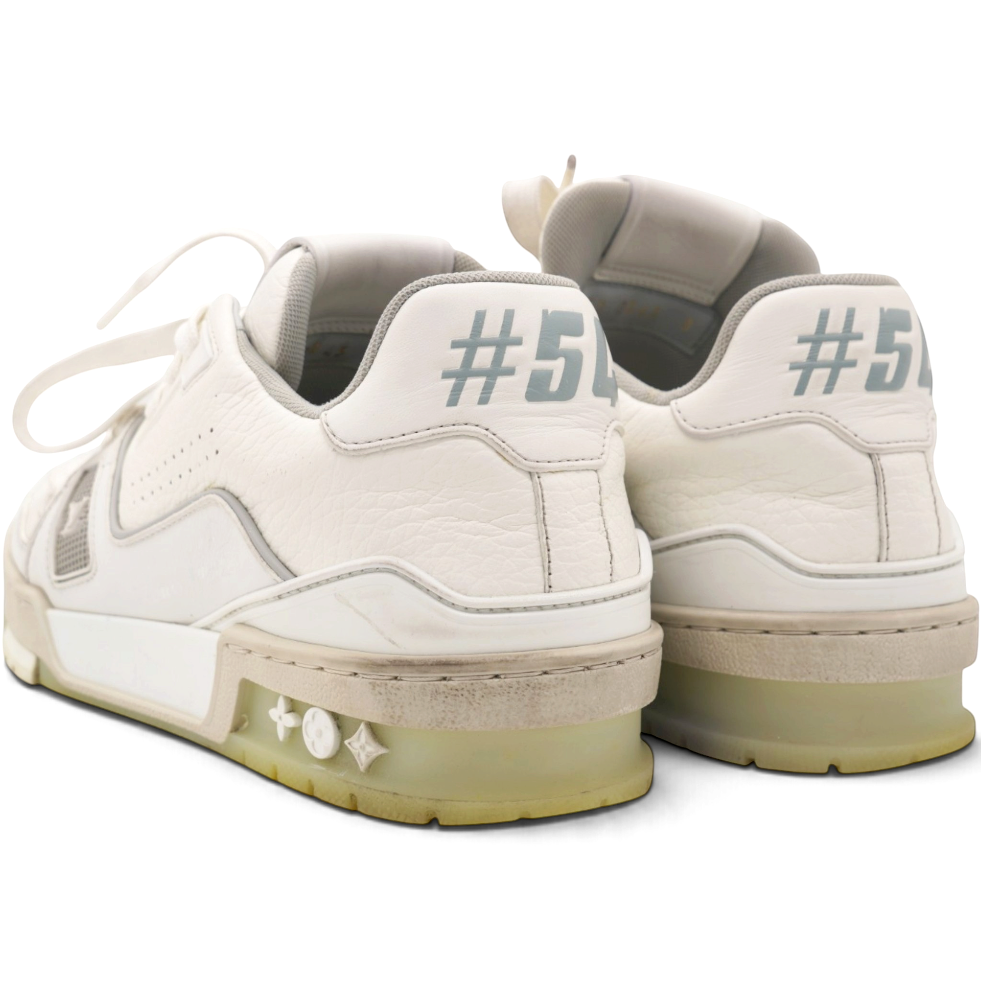 Louis Vuitton Calfskin Mens LV Trainer Sneakers White Size3/36 