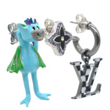 Louis Vuitton Enamel Palladium Earrings Multicolor 
