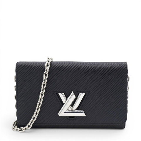 Louis Vuitton Epi Twist Chain Wallet Black 