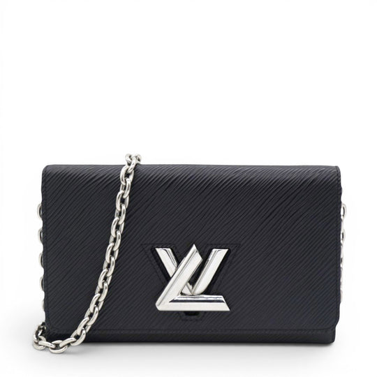 Louis Vuitton Epi Twist Chain Wallet Black 