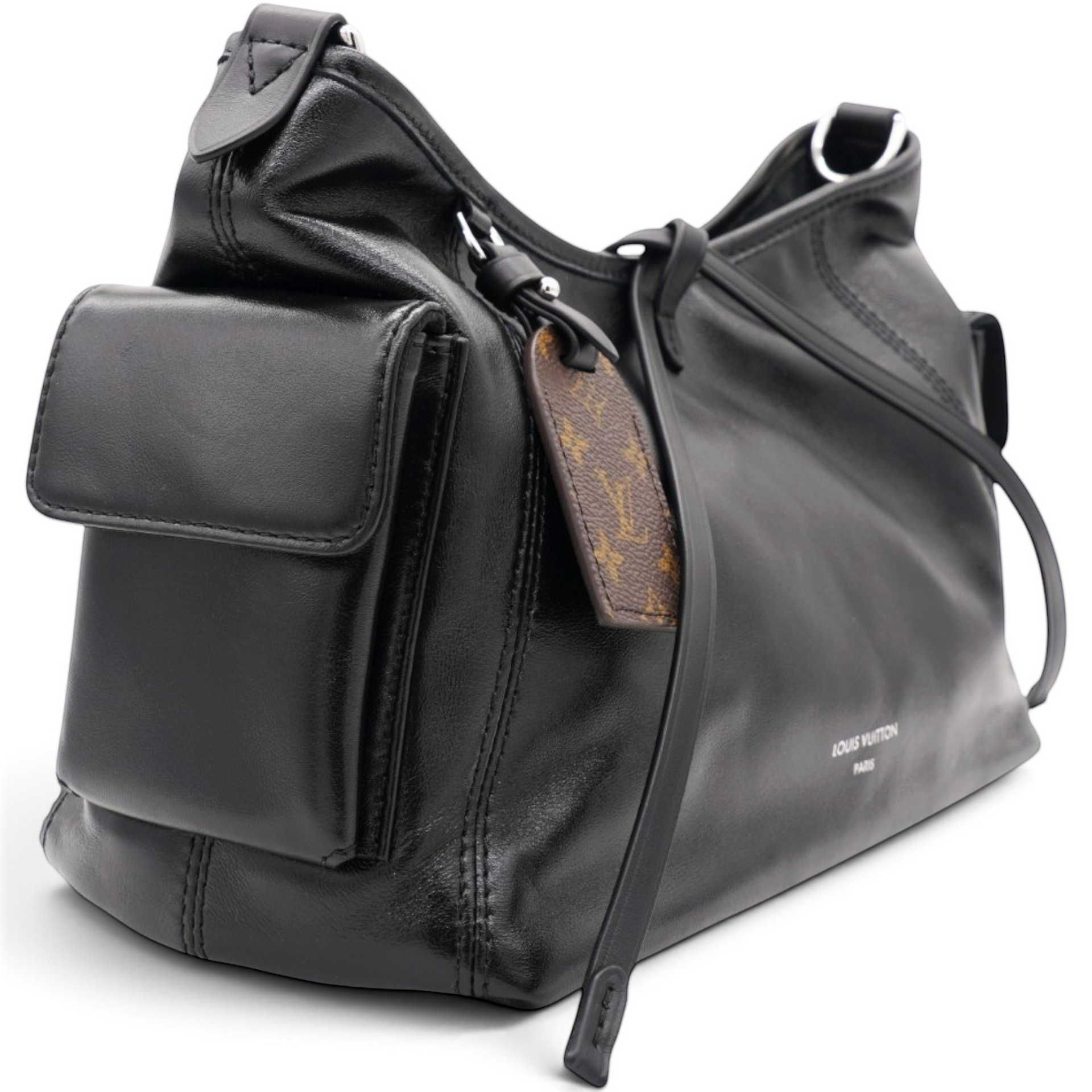 Louis Vuitton Lambskin CarryAll Cargo Vibe PM Black 