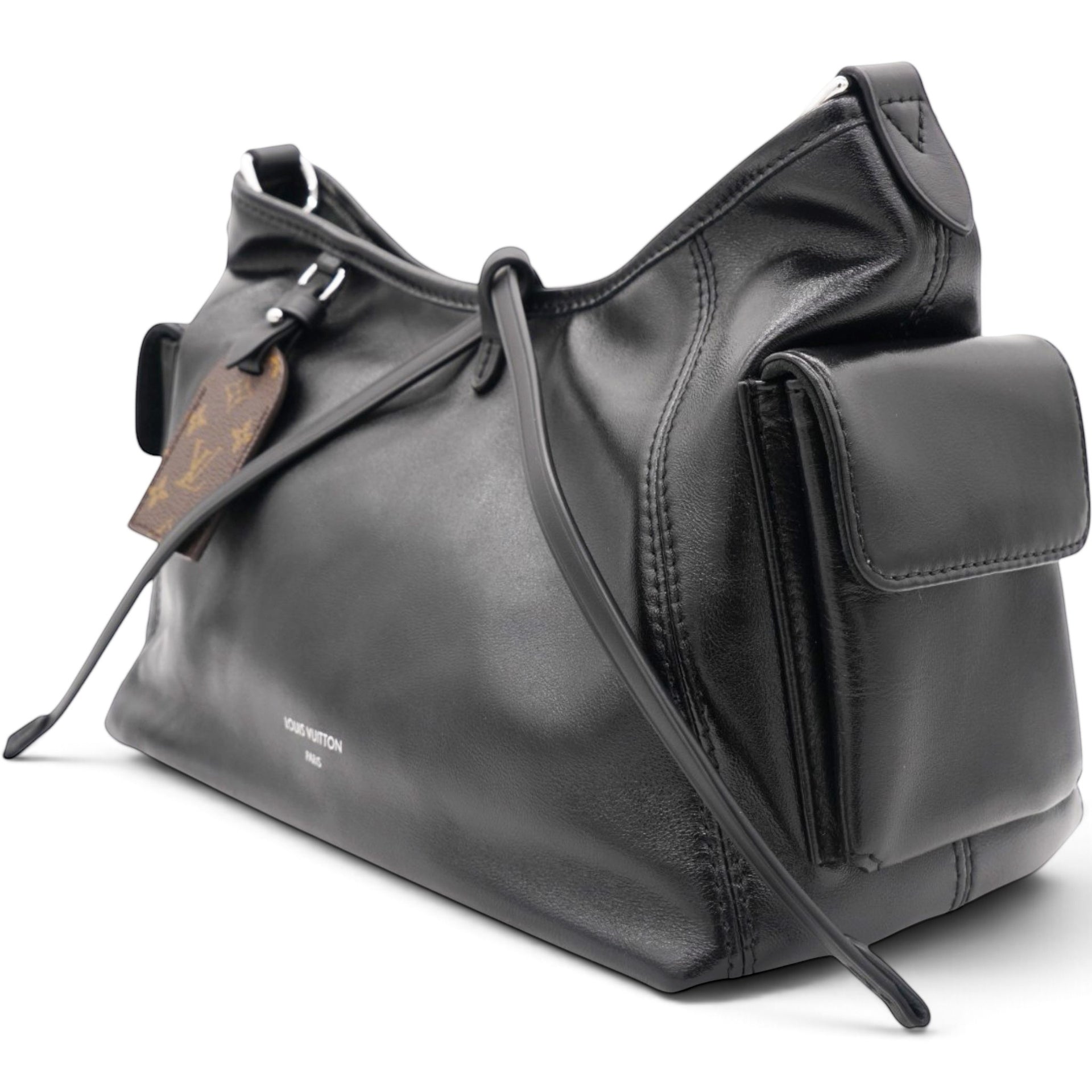 Louis Vuitton Lambskin CarryAll Cargo Vibe PM Black 