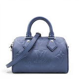 Louis Vuitton Metallic Empreinte Monogram Giant Speedy Bandouliere 20 Navy Nacre 