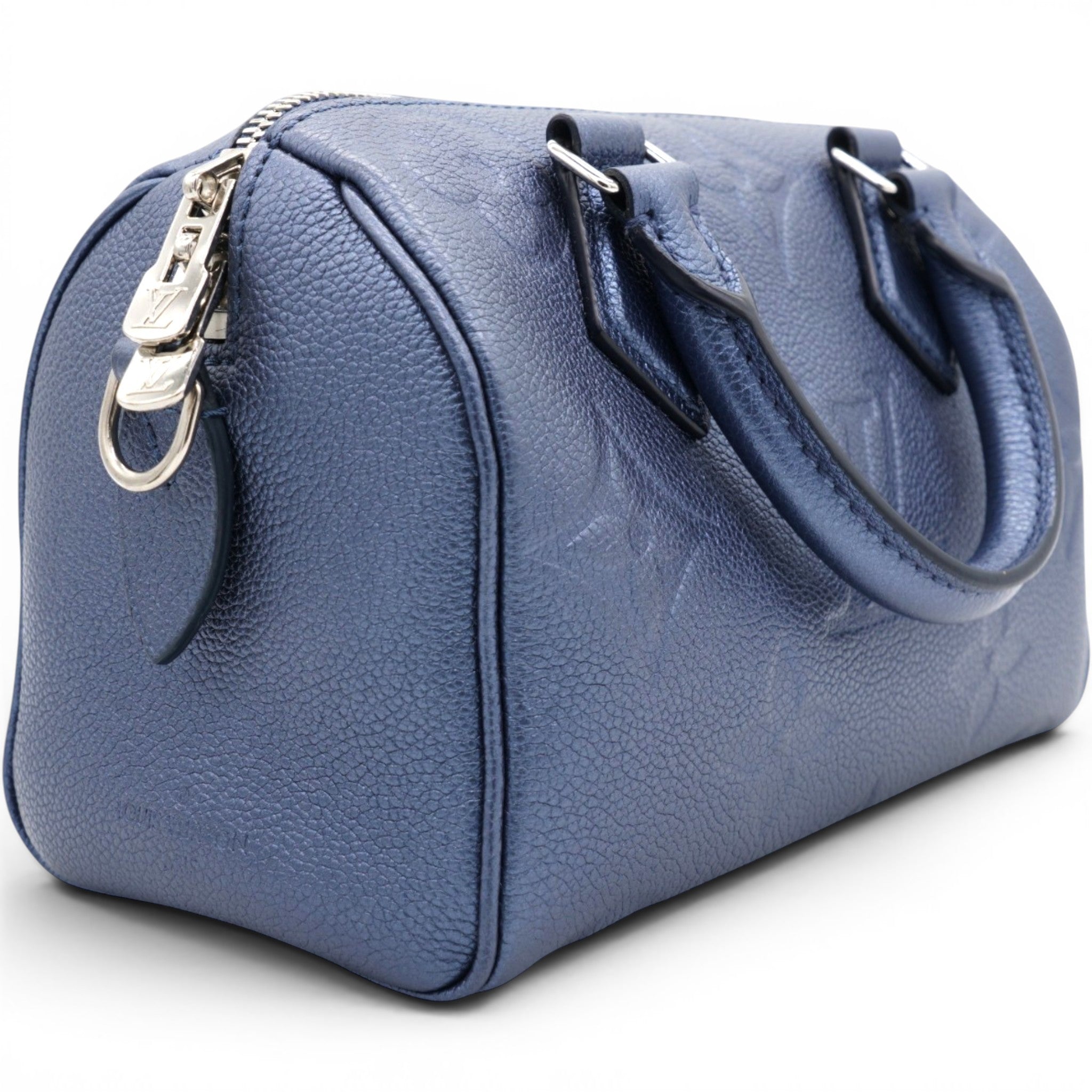 Louis Vuitton Metallic Empreinte Monogram Giant Speedy Bandouliere 20 Navy Nacre 